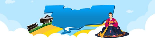韩国旅游扁平几何背景bannerjpg设计背景_新图网 https://ixintu.com banner 几何 扁平 旅游 背景 韩国