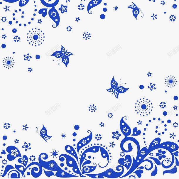 蓝色花纹背景png免抠素材_新图网 https://ixintu.com 底纹边框 欧式花纹 精美花纹 纹蝴蝶 花纹 花纹背景 花边花纹 蝴蝶 装饰花纹 设计 边框 边框花纹 连续花纹 黑白花纹