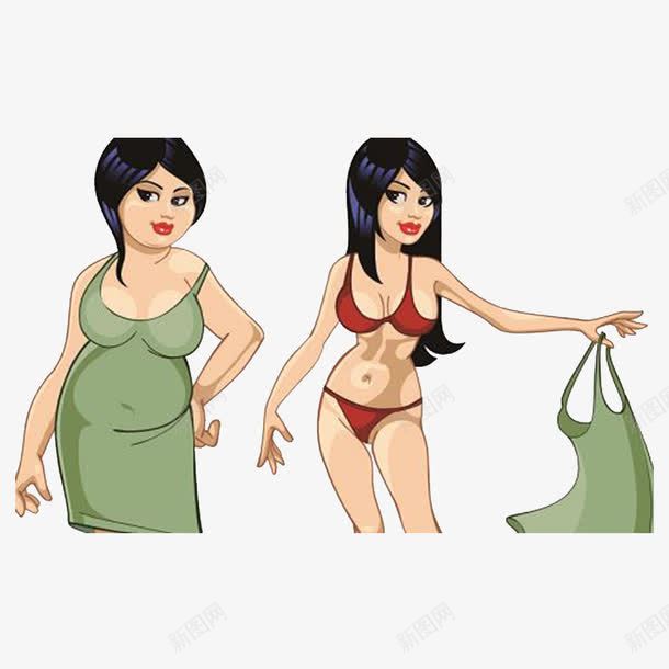 卡通胖子和瘦子png免抠素材_新图网 https://ixintu.com 卡通胖子和瘦子 卡通胖瘦对比 大型的 对比 小型的 比较 胖子瘦子 胖瘦对比 高矮胖瘦