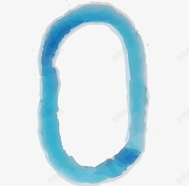 水墨英文字母Opng免抠素材_新图网 https://ixintu.com 创意o 卡通 水墨字母 水彩字母 英文 蓝色字母