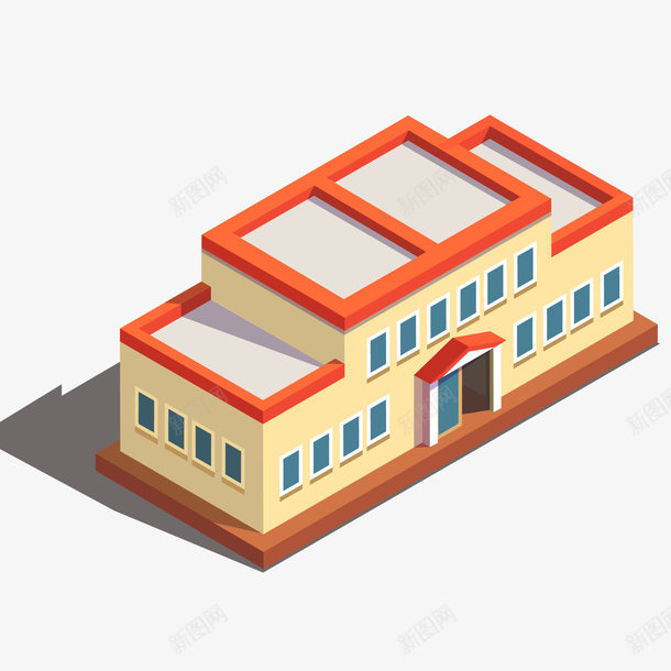卡通立体的房屋矢量图ai免抠素材_新图网 https://ixintu.com 学校 建筑物 房屋 教学 教育 知识 立体 矢量图