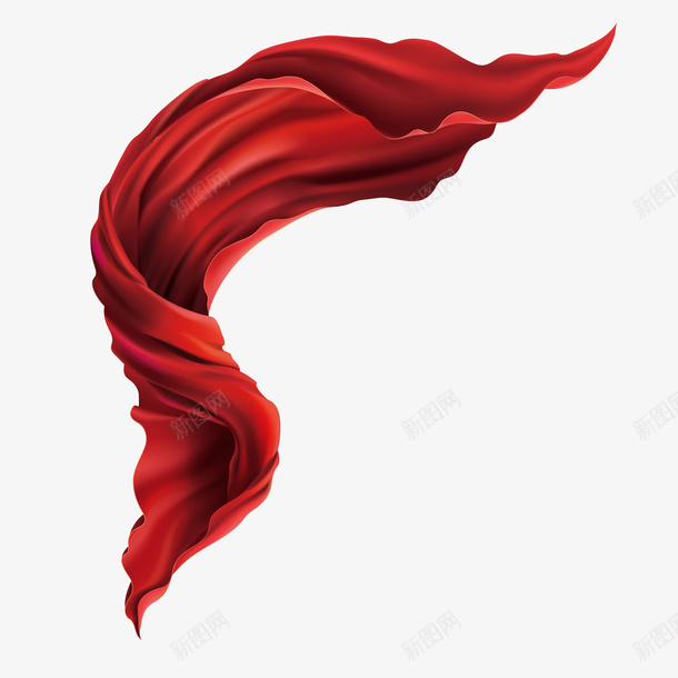 红色绸缎png免抠素材_新图网 https://ixintu.com 3D PNG免抠图下载 丝带 挥舞 舞动 装饰