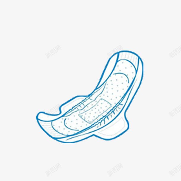 现代简约白色卡通卫生巾png免抠素材_新图网 https://ixintu.com 卡通卫生巾 可爱 简约 蓝色
