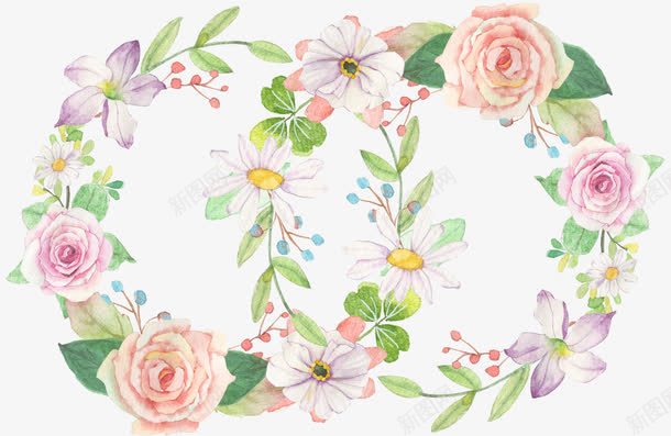 装饰手绘花环png免抠素材_新图网 https://ixintu.com 手绘插画 春天 花卉 花环 装饰图案 鲜花 鲜花边框