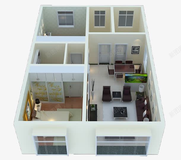 模拟室内鸟瞰png免抠素材_新图网 https://ixintu.com ps鸟瞰群 俯视 室内鸟瞰图 家具 家居 房地产 样品 样板间 装饰装修