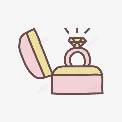 粉色手绘的钻戒png免抠素材_新图网 https://ixintu.com 卡通手绘 卡通结婚戒指 戒指 戒指包装盒 盒子 粉色 结婚戒指盒 装饰图 钻戒