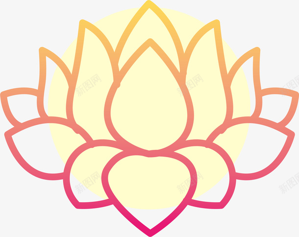艺术莲花png免抠素材_新图网 https://ixintu.com 创意 剪影时尚 模型 渐变 花朵 莲花图腾 鲜花