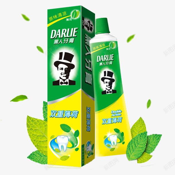 黑人牙膏png免抠素材_新图网 https://ixintu.com 产品实物图 牙膏盒 薄荷叶 黑人牙膏