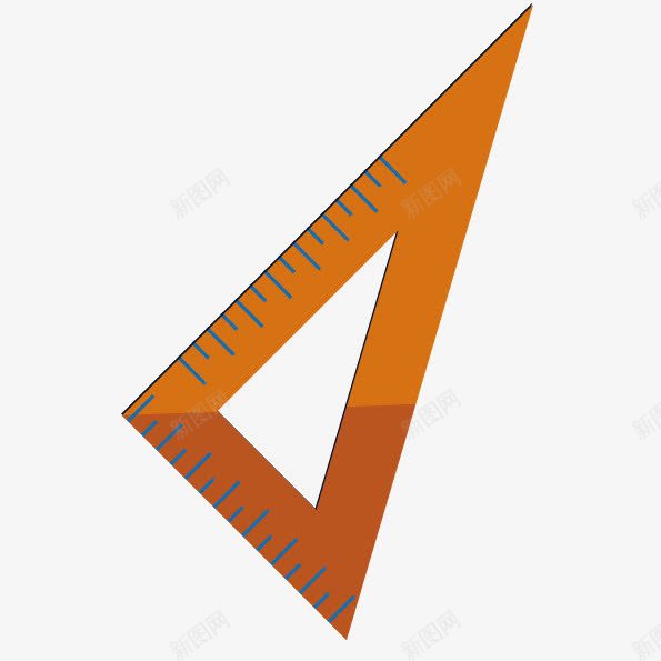 测量三角尺透明图png免抠素材_新图网 https://ixintu.com 学生用具 文具 测绘工具 黄色