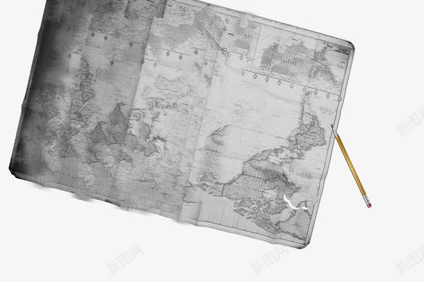 旧版世界地图png免抠素材_新图网 https://ixintu.com 世界地图 有折痕的世界地图 皱巴巴的地图 铅笔