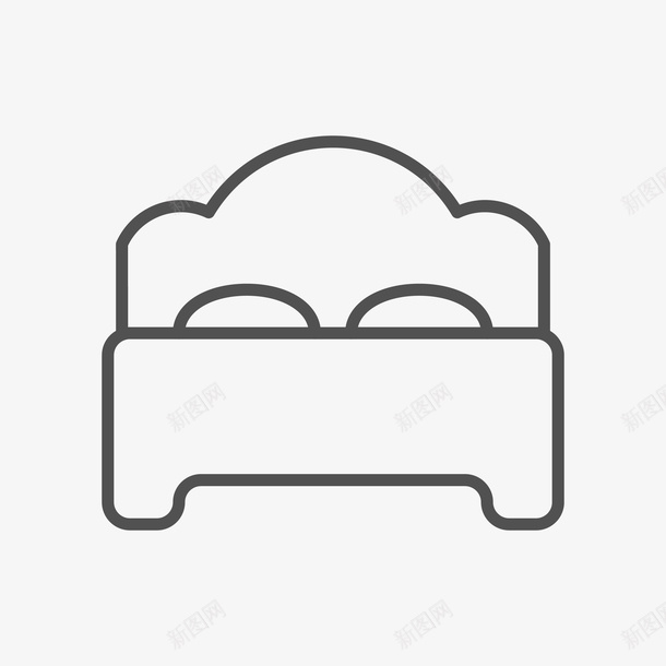 卡通简笔线条大床图标png_新图网 https://ixintu.com 卡通 卧室 大床 家具 家居用品 简笔 线条