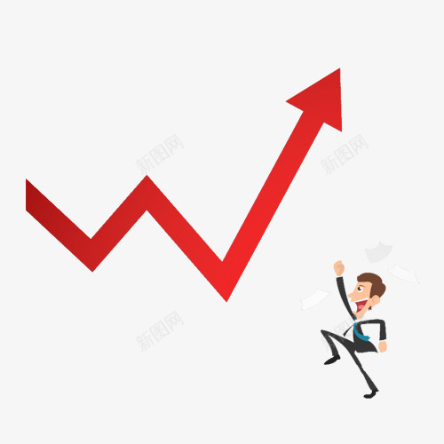 卡通抽象业务提升png免抠素材_新图网 https://ixintu.com ppt 业绩增长 可爱风格 商业经济 商用 图表 海报