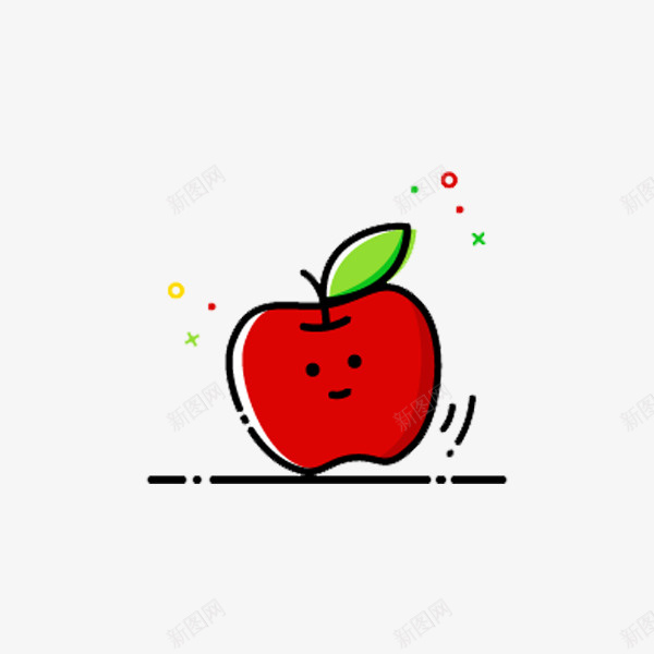 红色的小苹果mbe风格png免抠素材_新图网 https://ixintu.com mbe风格 可爱的 果实 水果 红色 绿叶 营养 表情