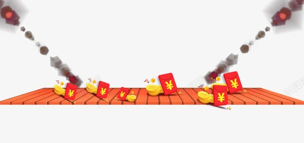 木板上的钱币和红包png免抠素材_新图网 https://ixintu.com 促销活动 光圈 光束 十一促销 双11 双十一 天猫双十一 木板 淘宝双十一 红包 红色 金色 钱币