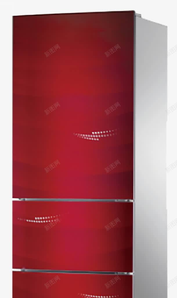 简约红色冰箱psd免抠素材_新图网 https://ixintu.com 产品实物 冰鲜 家居风 家电 智能