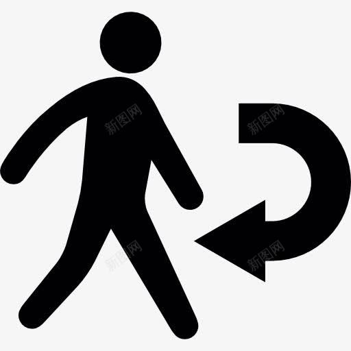行走的人倒箭图标png_新图网 https://ixintu.com 人的迹象 反向 反向箭头 男 箭 走