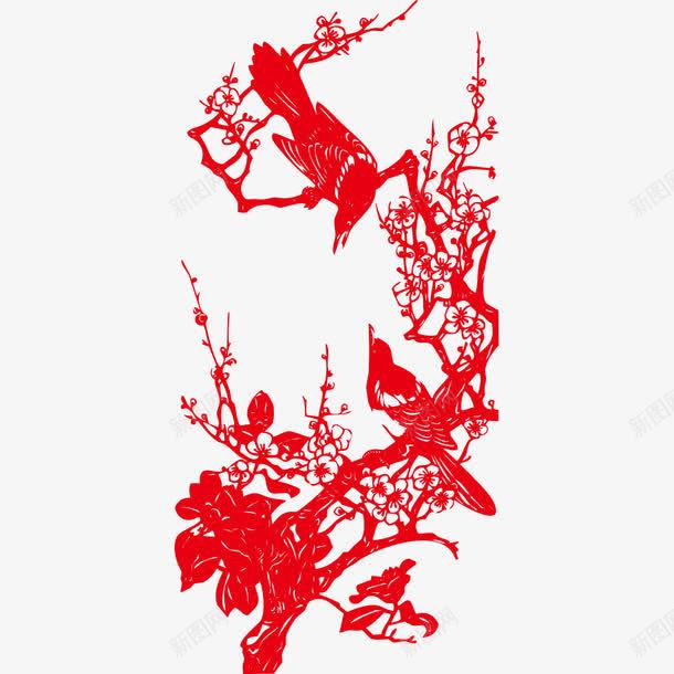 剪纸艺术png免抠素材_新图网 https://ixintu.com 中国剪纸 中国风 传统文化 剪纸 剪纸艺术 小鸟 树枝