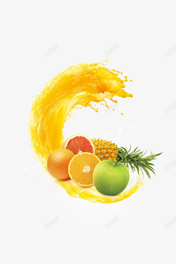 夏季水果种类橙汁菠萝psd免抠素材_新图网 https://ixintu.com 促销 冰饮 夏季 宣传 广告 水果 海报 饮料