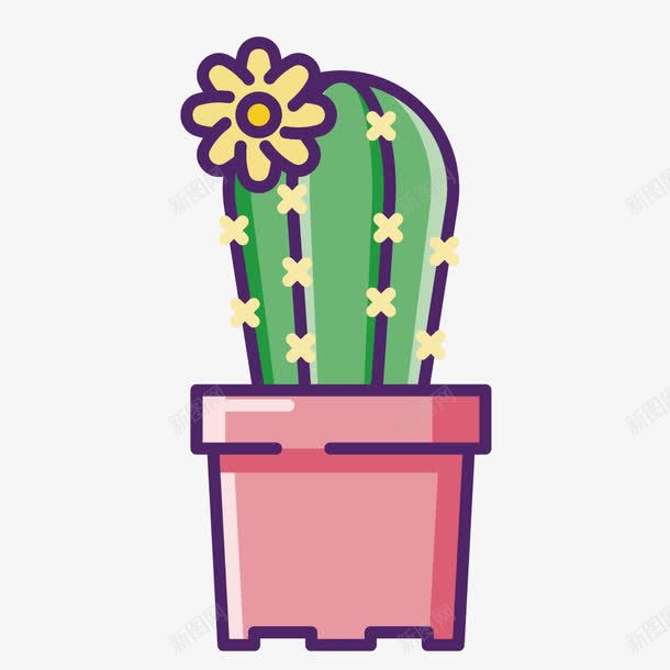 仙人掌盆栽植物png免抠素材_新图网 https://ixintu.com 仙人掌 卡通 图案 小清新 小清新风格 彩色 扁平化 植物盆栽植物 炫彩 现代 花纹 装饰