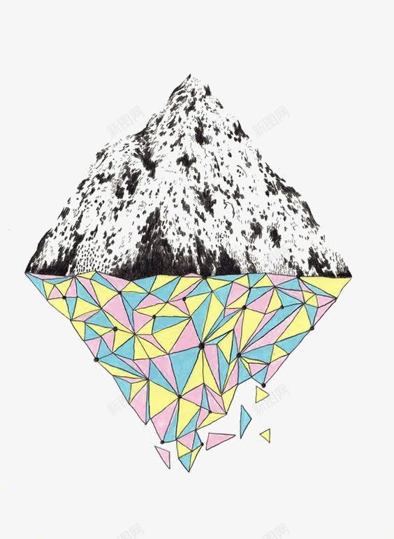 创意几何山脉png免抠素材_新图网 https://ixintu.com 三角 几何 创意 卡通 山脉 手绘 插画 时尚