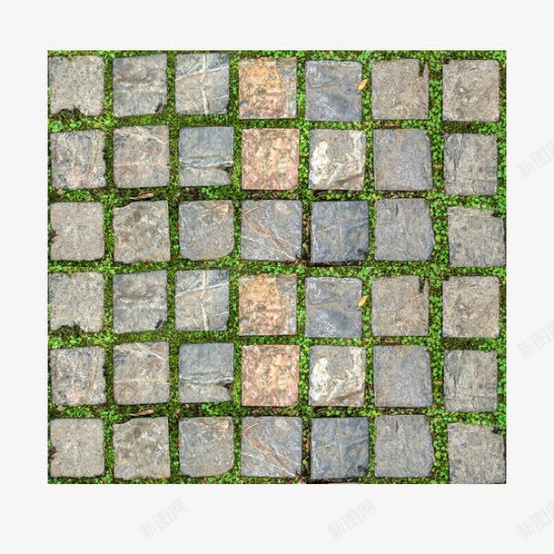 青苔石板路png免抠素材_新图网 https://ixintu.com 文艺 田园风 石块 石板 石板地面 石板路 青苔