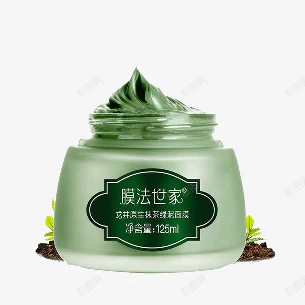 膜法世家龙井抹茶绿泥面膜png免抠素材_新图网 https://ixintu.com 产品实物 化妆品 抹茶绿泥面膜 美妆 美白 膜法世家 膜法世家产品