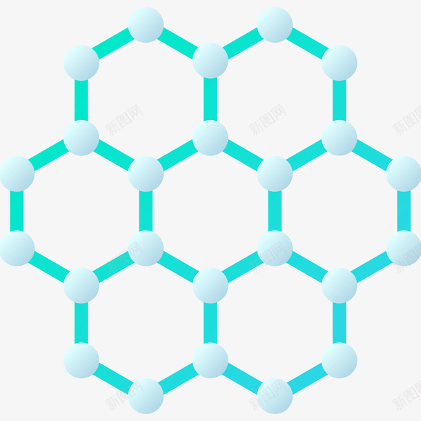 石墨烯分子结构插画png免抠素材_新图网 https://ixintu.com 免抠PNG 分子结构 化学 多边形 石墨烯分子结构插画