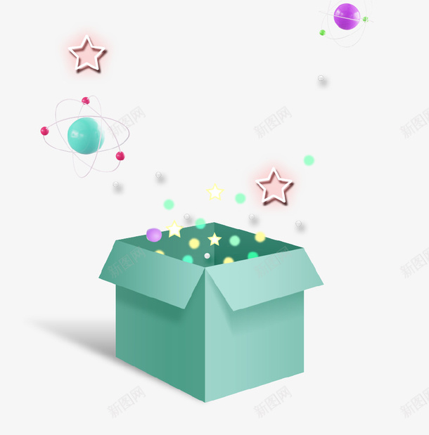 创意随机礼物盒立体插画png免抠素材_新图网 https://ixintu.com 创意设计 星星 盒子 礼物 立体插画 随机 魔法