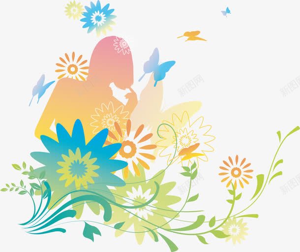 半透明花纹png免抠素材_新图网 https://ixintu.com 矢量女人 矢量女人剪影 矢量笑话 矢量花朵 矢量花纹 矢量藤蔓 矢量蝴蝶 纹蝴蝶 花朵花纹 蓝色矢量护腕 蓝色花纹