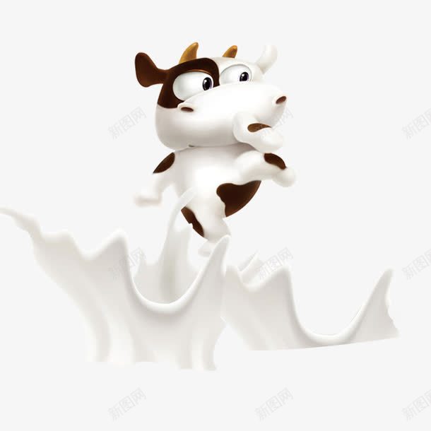 开心的奶牛png免抠素材_新图网 https://ixintu.com 奶 奶牛 牛奶 随心所欲 飞溅的奶花 黑白牛