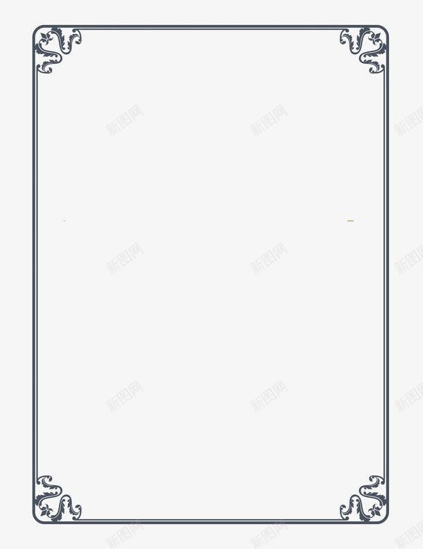 蓝色简约线条欧式边框png免抠素材_新图网 https://ixintu.com 欧式边框 欧风 欧风边框 清新 直线 简约 纹理 花纹 蓝色 高清