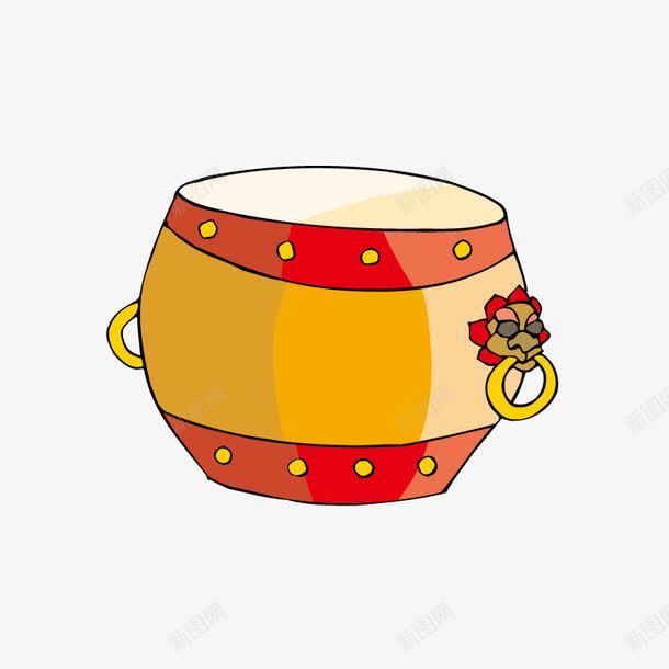 古代大锣鼓png免抠素材_新图网 https://ixintu.com 中国元素 乐器 卡通锣鼓 古代锣鼓 文化艺术 锣鼓