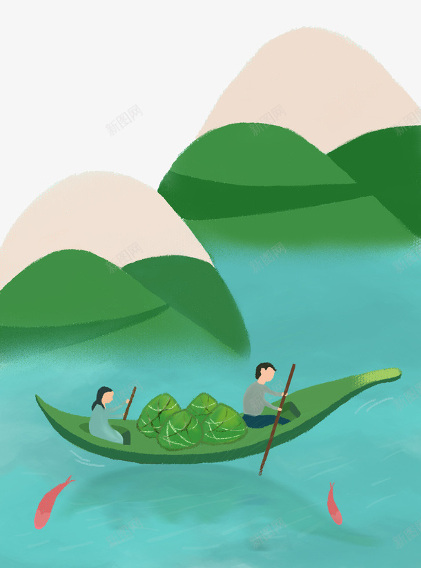 创意传统山水元素png免抠素材_新图网 https://ixintu.com 传统 创意 山水 端午节 粽子 纹理 节日 质感