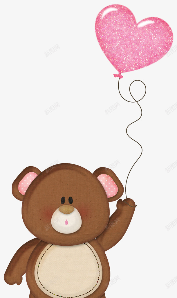 小熊和气球png免抠素材_新图网 https://ixintu.com bear 卡通小熊 小熊 温馨 熊 爱 玩偶 礼物