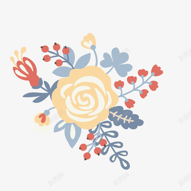 邀请函卡通花卉装饰png免抠素材_新图网 https://ixintu.com 卡通植物 卡通花卉 婚礼装饰 背景装饰 邀请函装饰