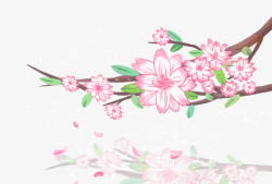 手绘装饰春天樱花素材