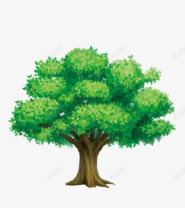 手绘茂密绿色树木png免抠素材_新图网 https://ixintu.com 树木 绿色 茂密