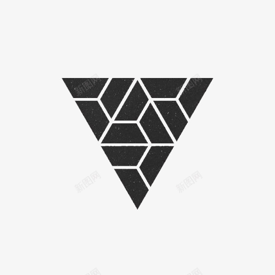 创意几何图形装饰图标png_新图网 https://ixintu.com 三角形 几何图形 几何图形免扣元素 裂纹 黑色