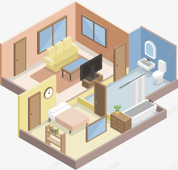 家庭房屋装修png免抠素材_新图网 https://ixintu.com 3D设计图 室内设计 我的家人 房屋设计 矢量png 立体效果 装修模板 装修设计