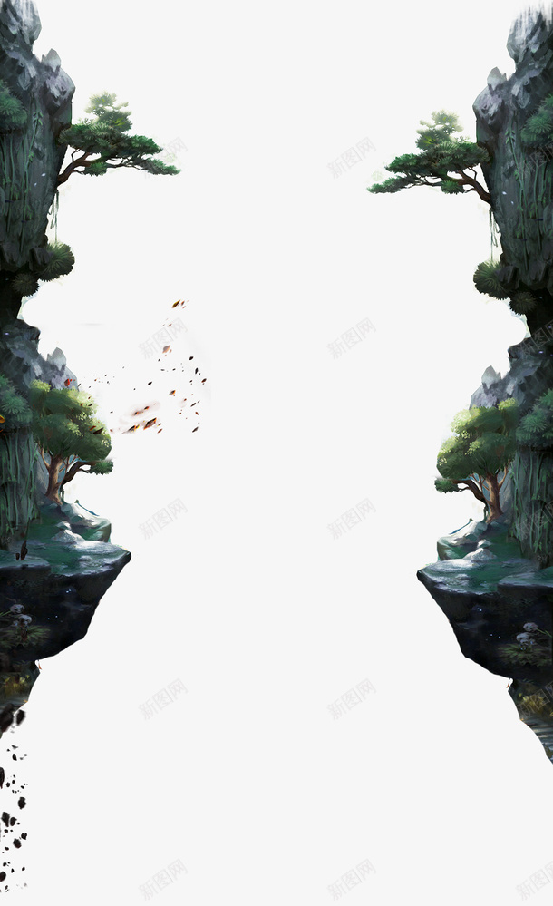 陡峭悬崖树木生长psd免抠素材_新图网 https://ixintu.com 促销海报 天猫 淘宝 淘宝素材