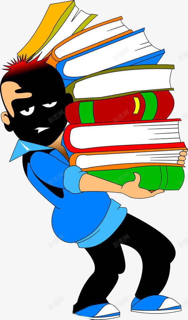 抱着书籍的人png免抠素材_新图网 https://ixintu.com 书本 书籍 人物 儿童 卡通人物 厚厚的书本 学习 学生 抱着书 抱着书的人
