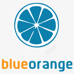 橘子标志蓝色橙子logo矢量图图标高清图片