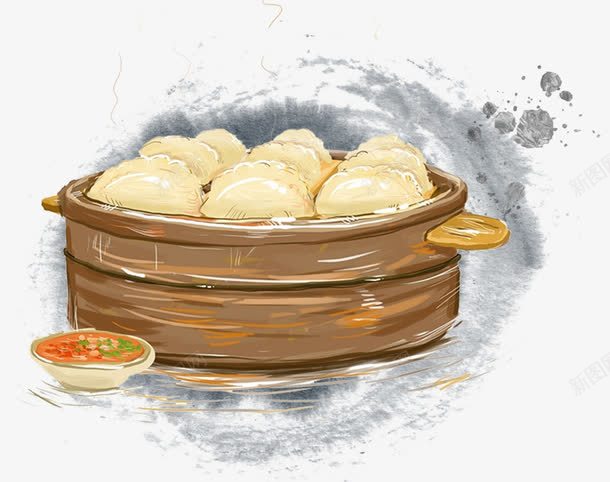 卡通小笼包png免抠素材_新图网 https://ixintu.com 中华美食 包子 卡通包子 小笼包 小笼包插画 早点 热气腾腾的包子 特色美食 美味