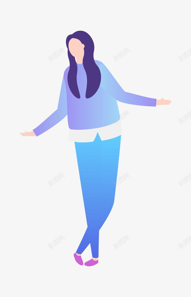 时尚渐变女性插画矢量图ai免抠素材_新图网 https://ixintu.com 商务科技插画 扁平插画 手绘 插画 时尚渐变女性 时尚渐变女性插画矢量图 矢量图