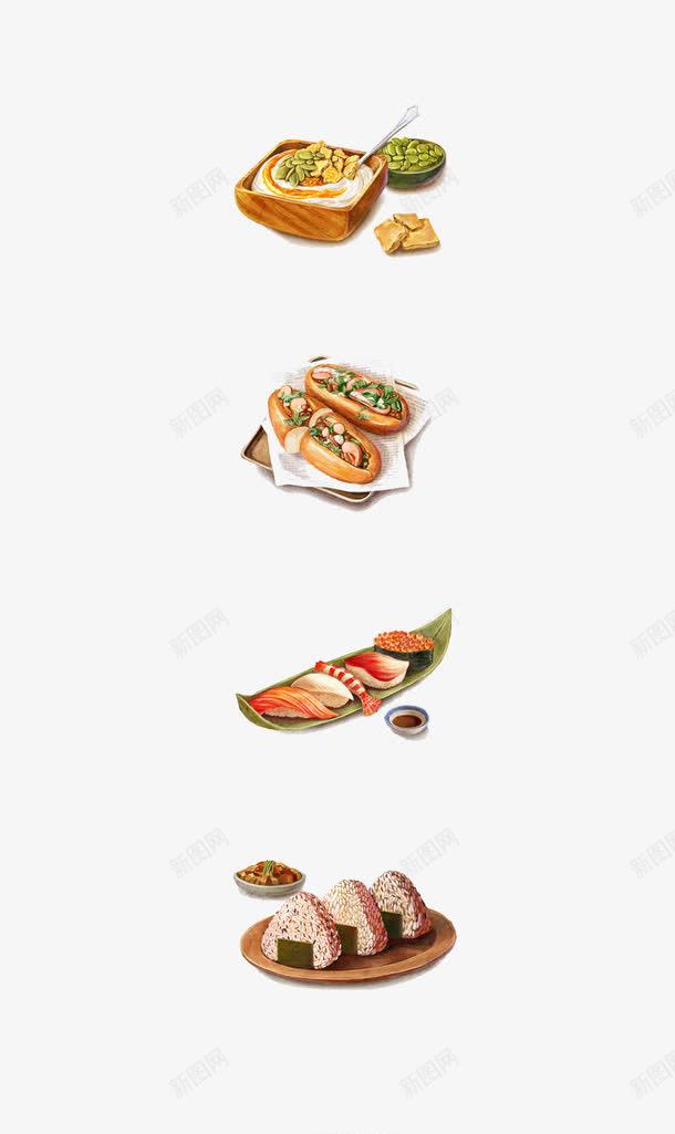 卡通手绘食物png免抠素材_新图网 https://ixintu.com 卡通 吃货 大餐 手绘 插画 美食 食物 餐饮