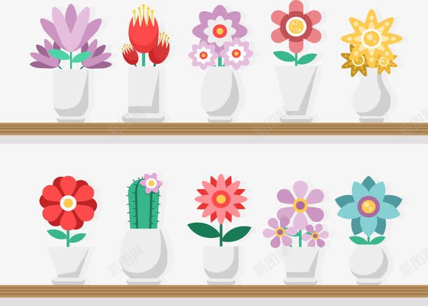 鲜花绿植盆栽货架png免抠素材_新图网 https://ixintu.com 盆栽 绿植 花店 货架 鲜花