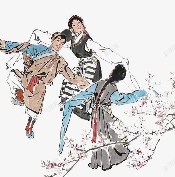 载歌载舞的藏族人民png免抠素材_新图网 https://ixintu.com 藏族元素 藏族文化 藏族风情 载歌载舞