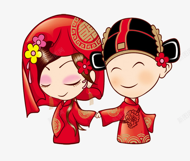 婚礼png免抠素材_新图网 https://ixintu.com 卡通 古代 婚礼 结婚