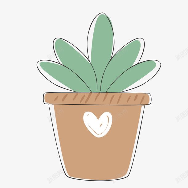小清新绿色植物盆栽png免抠素材_新图网 https://ixintu.com 卡通盆栽 小清新 植物盆栽 绿色植物 背景装饰
