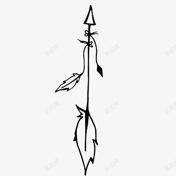 羽毛装饰的弓箭简图png免抠素材_新图网 https://ixintu.com 射箭 弓箭 武器 水墨 简图 简笔 箭头 羽毛